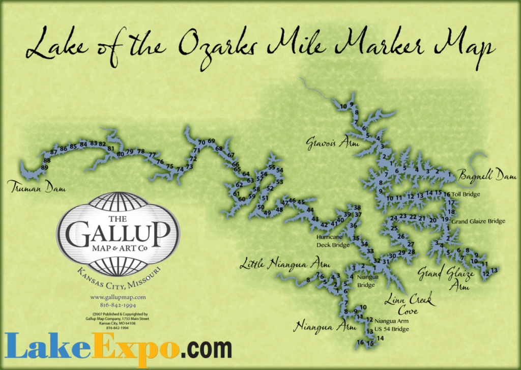 Lake ozarks map mile markers