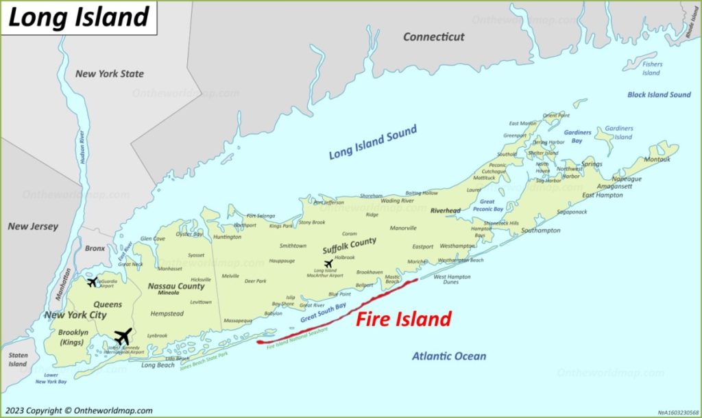 Map fire island